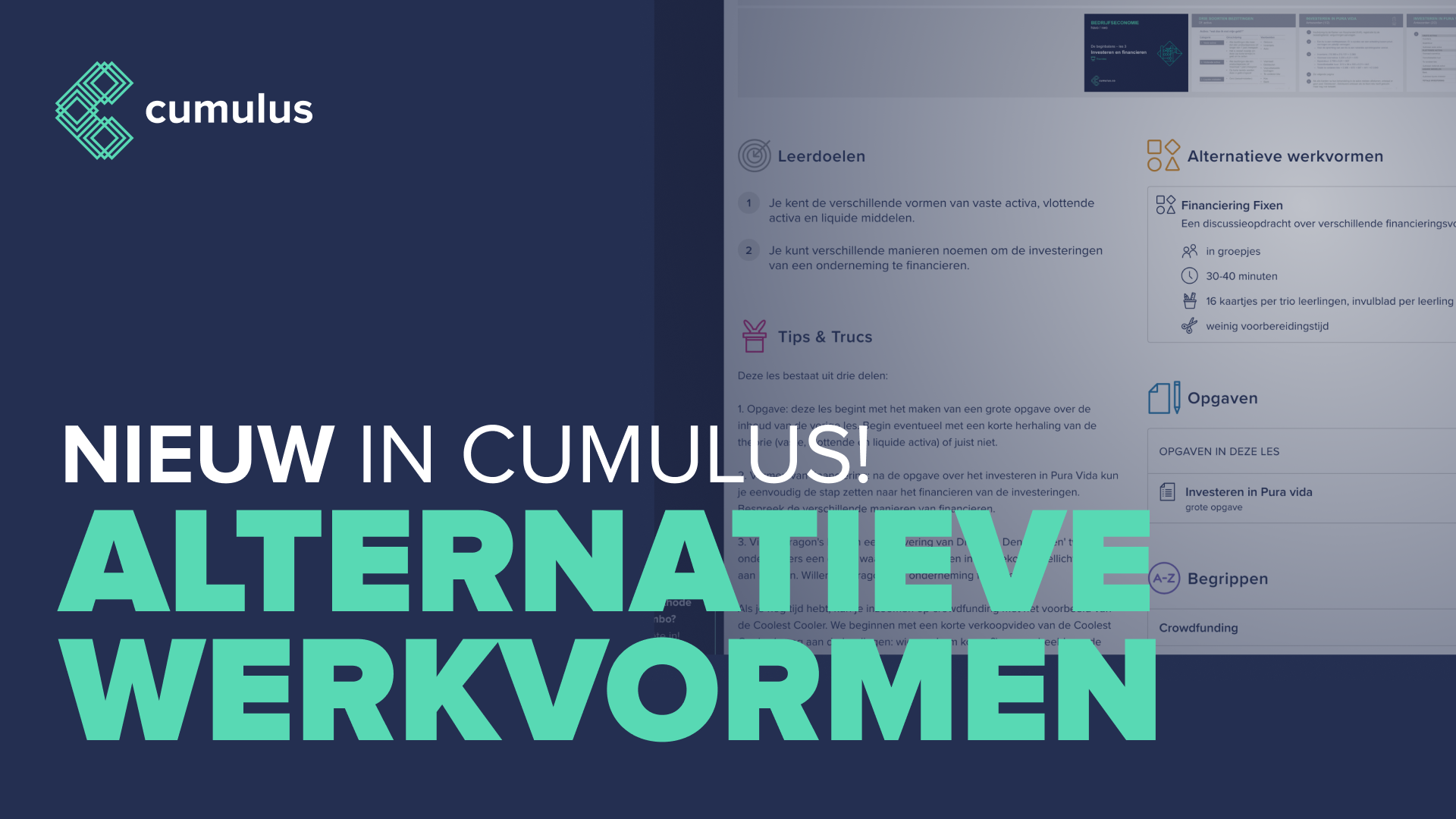 NIEUW in Cumulus: alternatieve werkvormen