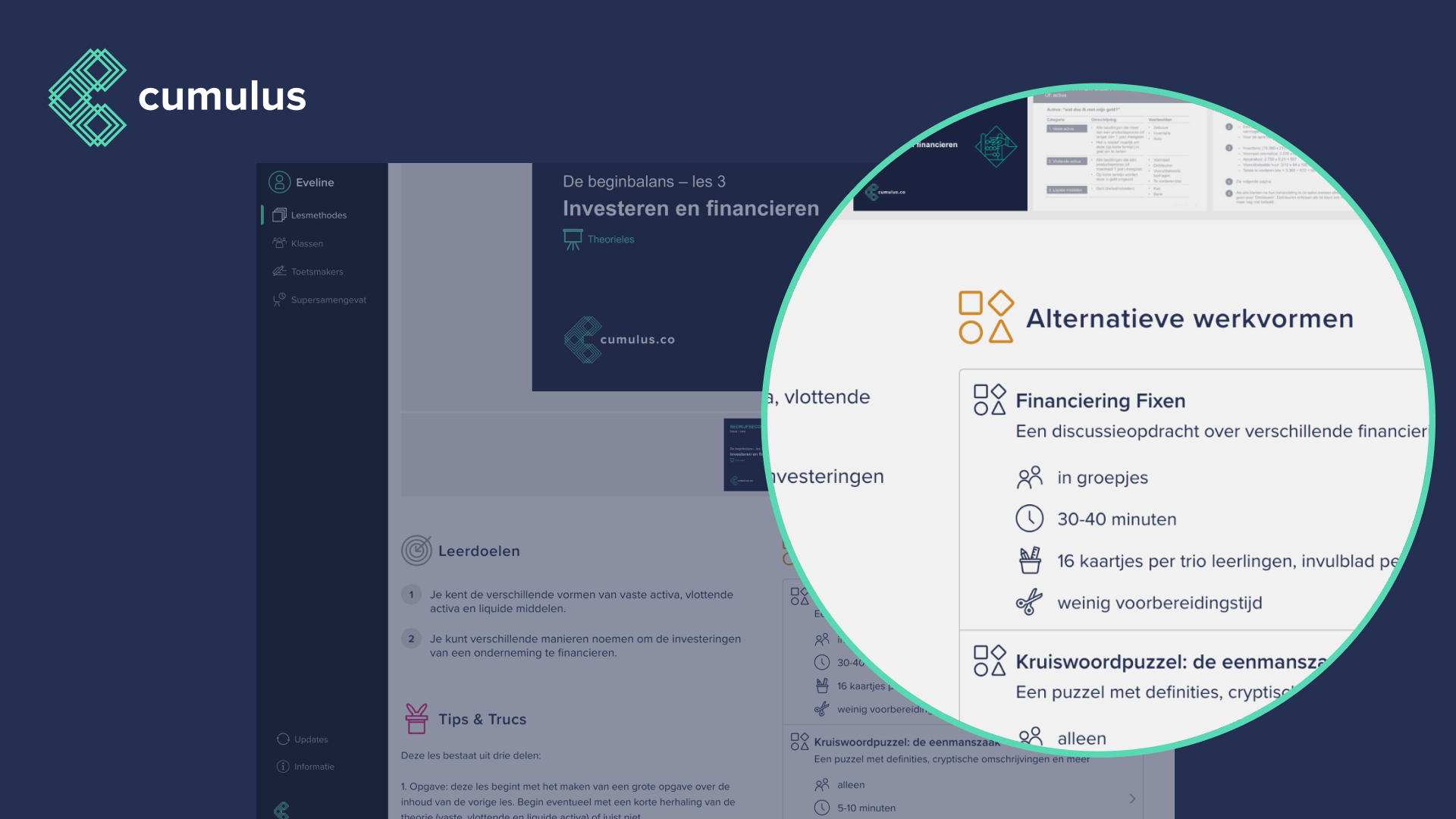 Alternatieve werkvormen staan op de lespagina.